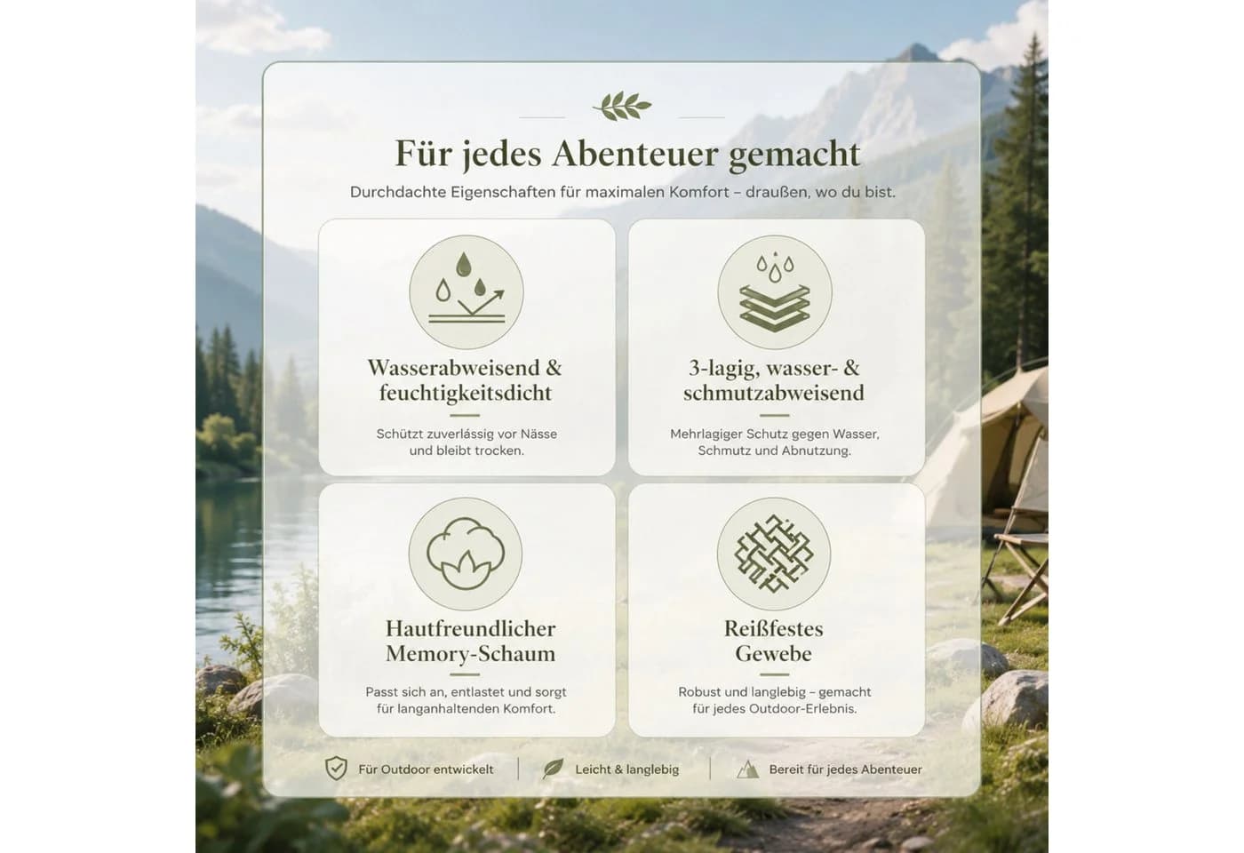 Jumpeak Sitzkissen Camping Outdoor Wasserdicht Faltbar Oxford Schwarz - Bild 3