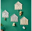 Jumpeak Schlüsselbrett Wand ohne Bohren mit 3 Haken HOME Modell Beige Bild 1