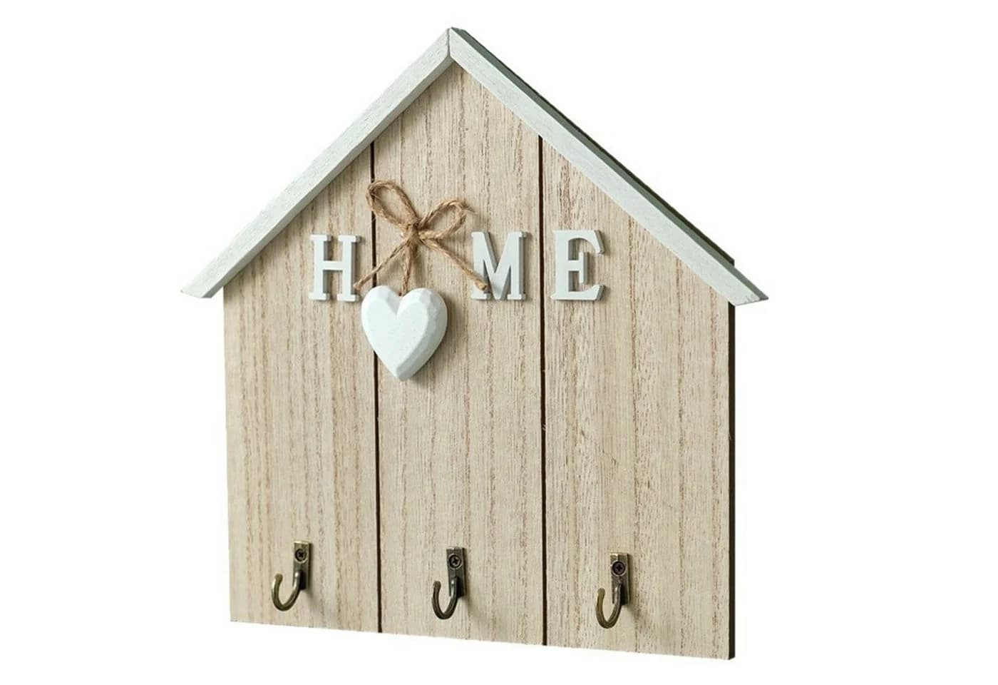 Jumpeak Schlüsselbrett Wand ohne Bohren mit 3 Haken HOME Modell Beige - Bild 2