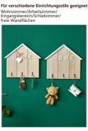 Jumpeak Schlüsselbrett Wand ohne Bohren mit 3 Haken HOME Modell Beige Bild 3