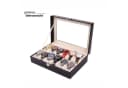 Jumpeak Uhrenbox Schwarz PU-Leder mit Glas-Sichtfenster Bild 5