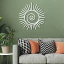 Jumpeak Wanddekoobjekt Sonne und Möwe Metall Kunst Wanddekor Gold Bild 3