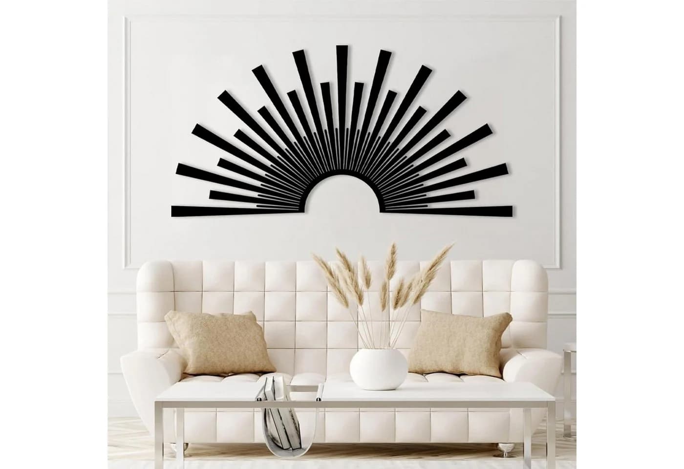 Jumpeak Wanddekoobjekt Sonne Metall Kunst Schwarz/Gold/Silber/Weiß - Bild 3