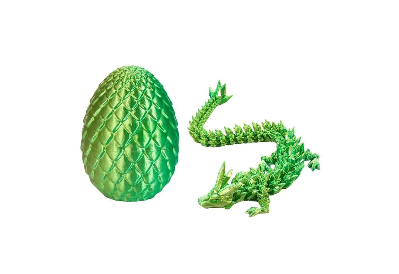 Jumpeak 3D Drache Figur mit Ei Grün PLA Deko - Bild 2
