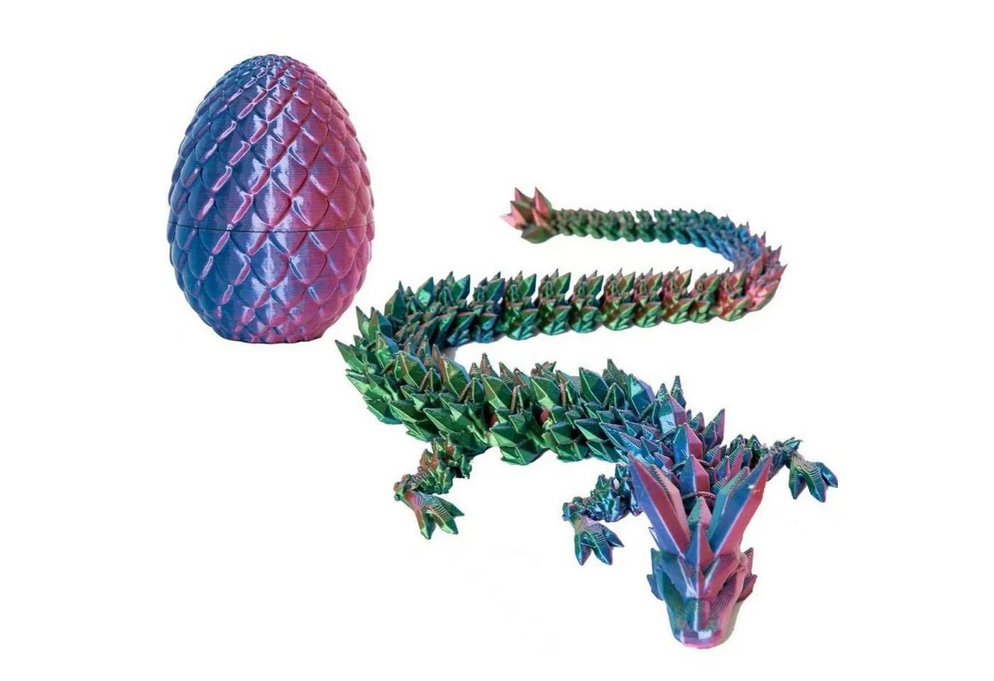 Jumpeak 3D Drache mit Ei Deko Figur PLA Kunststoff Bunt - Bild 2