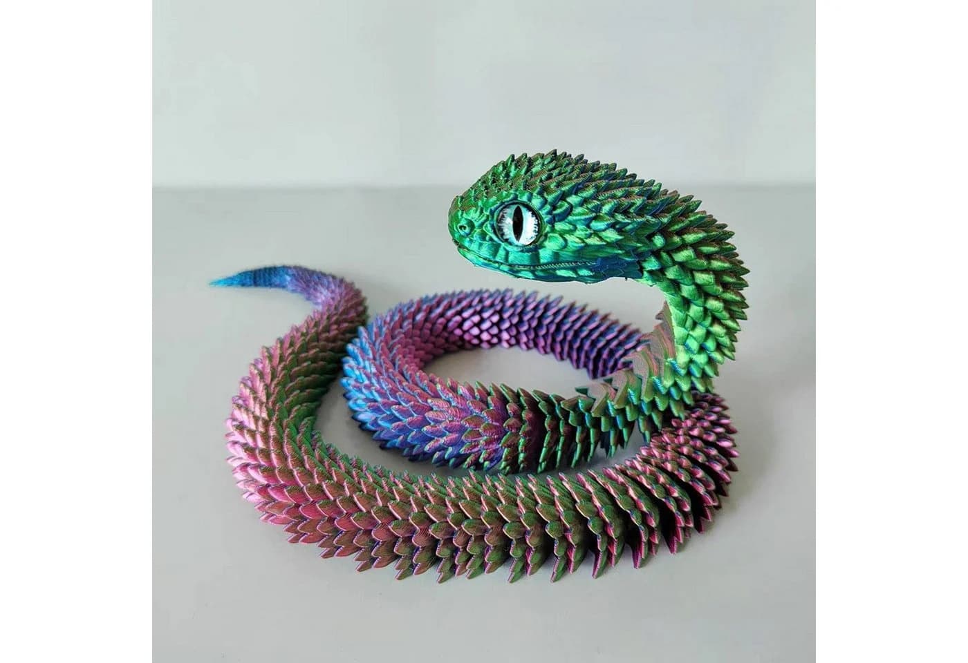 Jumpeak 3D-Schlange aus PLA, bewegliche Tierfigur, bunt - Bild 4