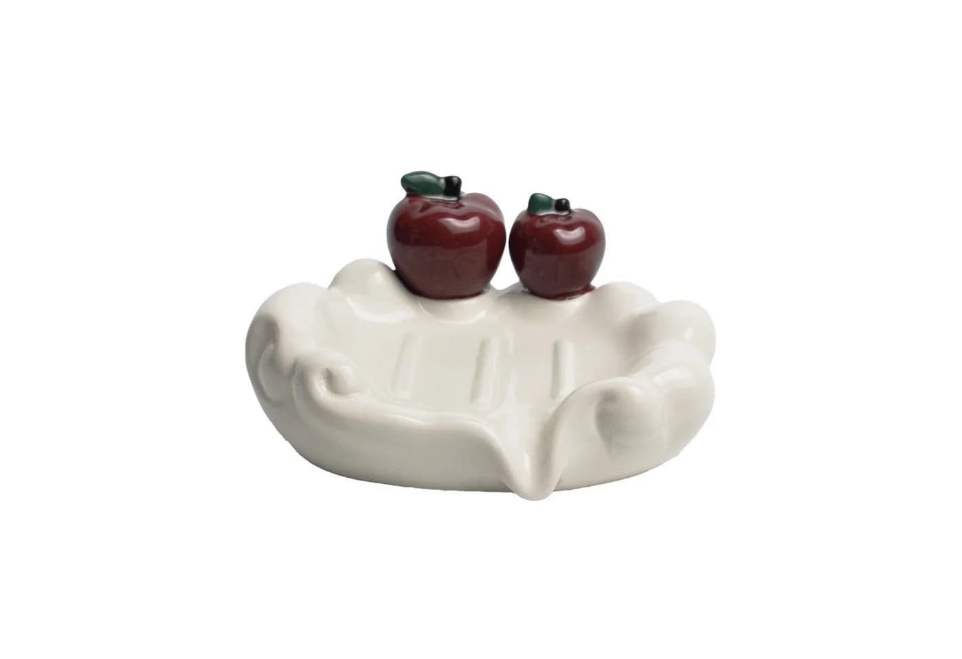 Jumpeak Seifenschale Keramik mit Abfluss Apfel-Design Schwarz/Weiß - Bild 2