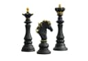 Jumpeak 3-teiliges Schachfiguren-Skulpturen-Set Schwarz/Weiß Kunstharz Bild 2