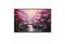 Jumpeak Teppich Japanische Kirschblüten Landschaft Kunstkaschmir Bild 2