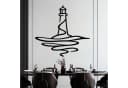 Jumpeak Leuchtturm-Wanddekoration Metall Schwarz/Weiß Gold Silber Maritim Bild 3