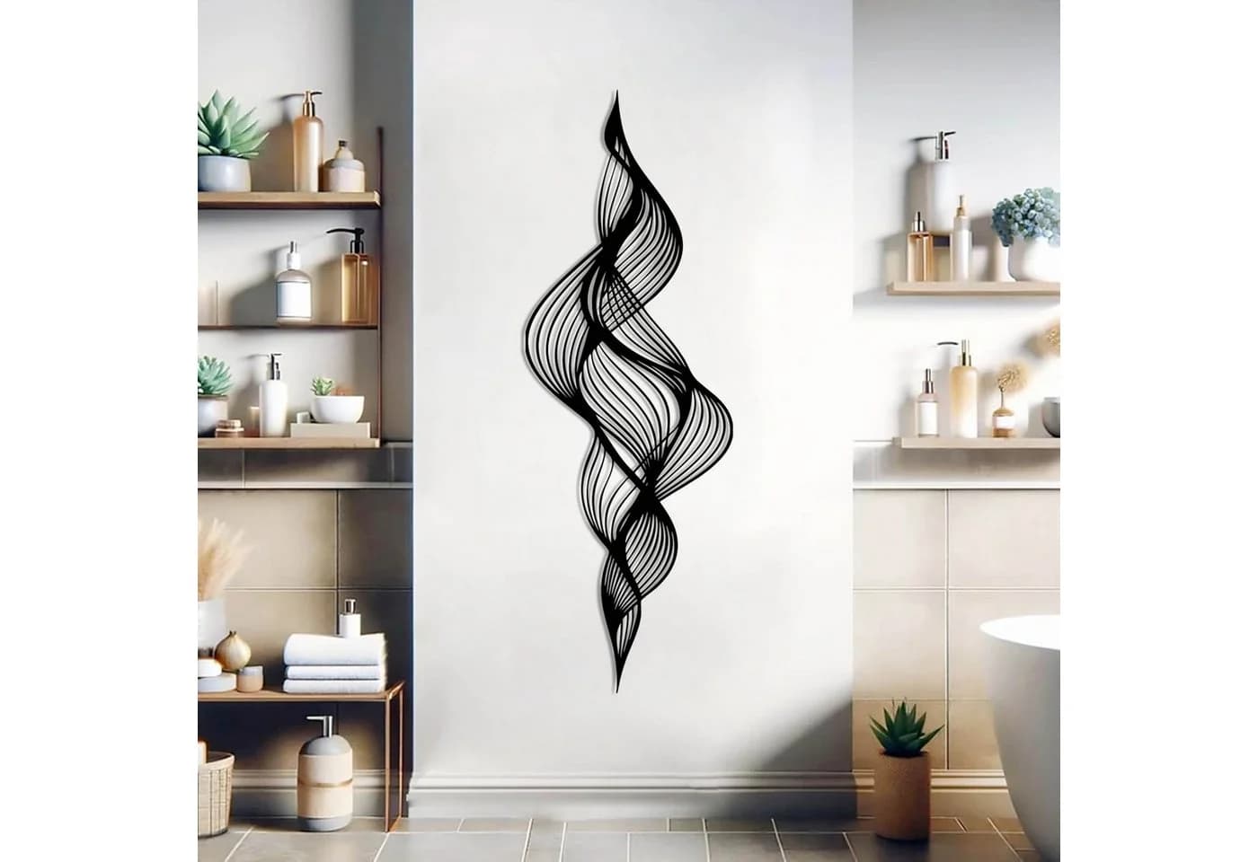 Jumpeak Wanddekoobjekt Metall Abstraktes Spiralmuster Gold/Schwarz/Silber/Weiß - Bild 5