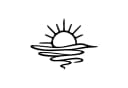 Jumpeak Metall Wanddeko Sonnenaufgang Minimalistisch Schwarz/Weiß/Gold/Silber Bild 2