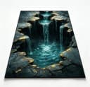 Jumpeak 3D-Optik Teppich Wasserfall Motiv Kurzflor Rutschfest Bild 1
