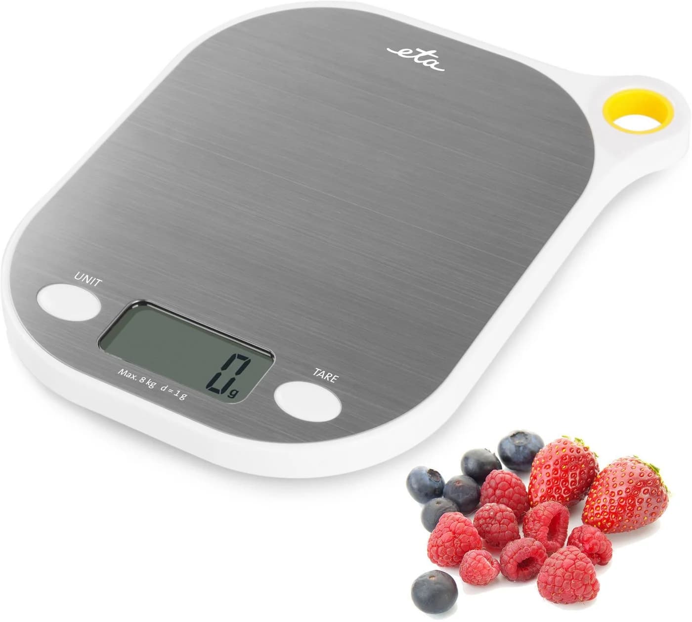 eta Küchenwaage GRAMI Edelstahl LCD Display T-Funktion 8kg Weiß - Bild 5