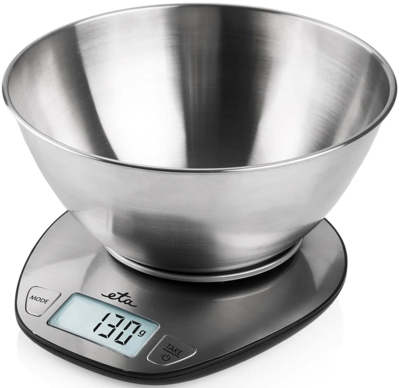 eta Küchenwaage DORI 2-tlg. Edelstahl Silber bis 5 Kg LCD Display