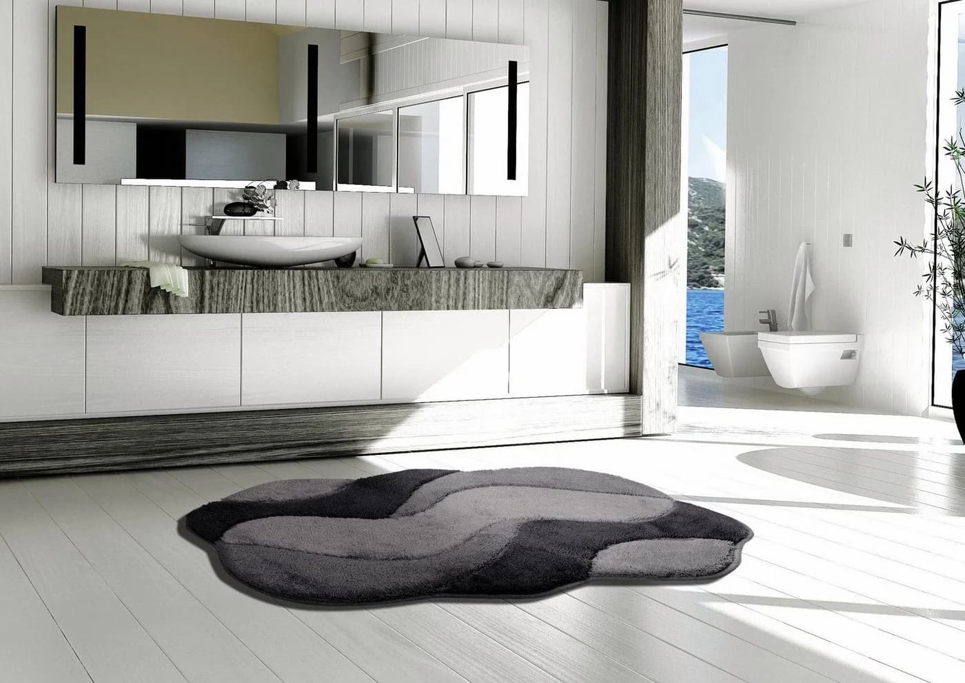 Grund WC-Vorlage CARMEN Grau Oval mit Ausschnitt - Bild 5