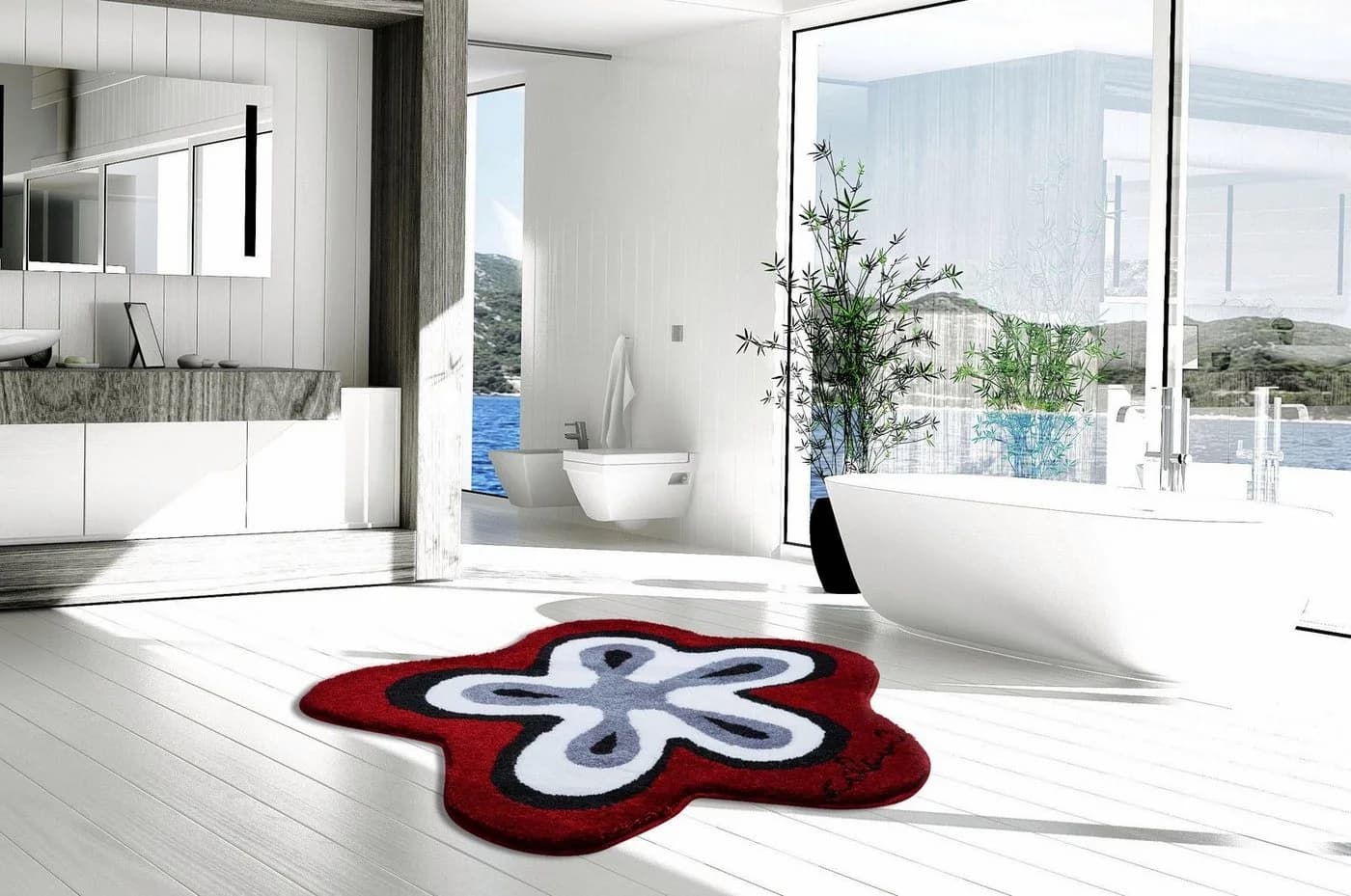 COLANI Badematte "Colani 1" Rot Organisches Design - Bild 5
