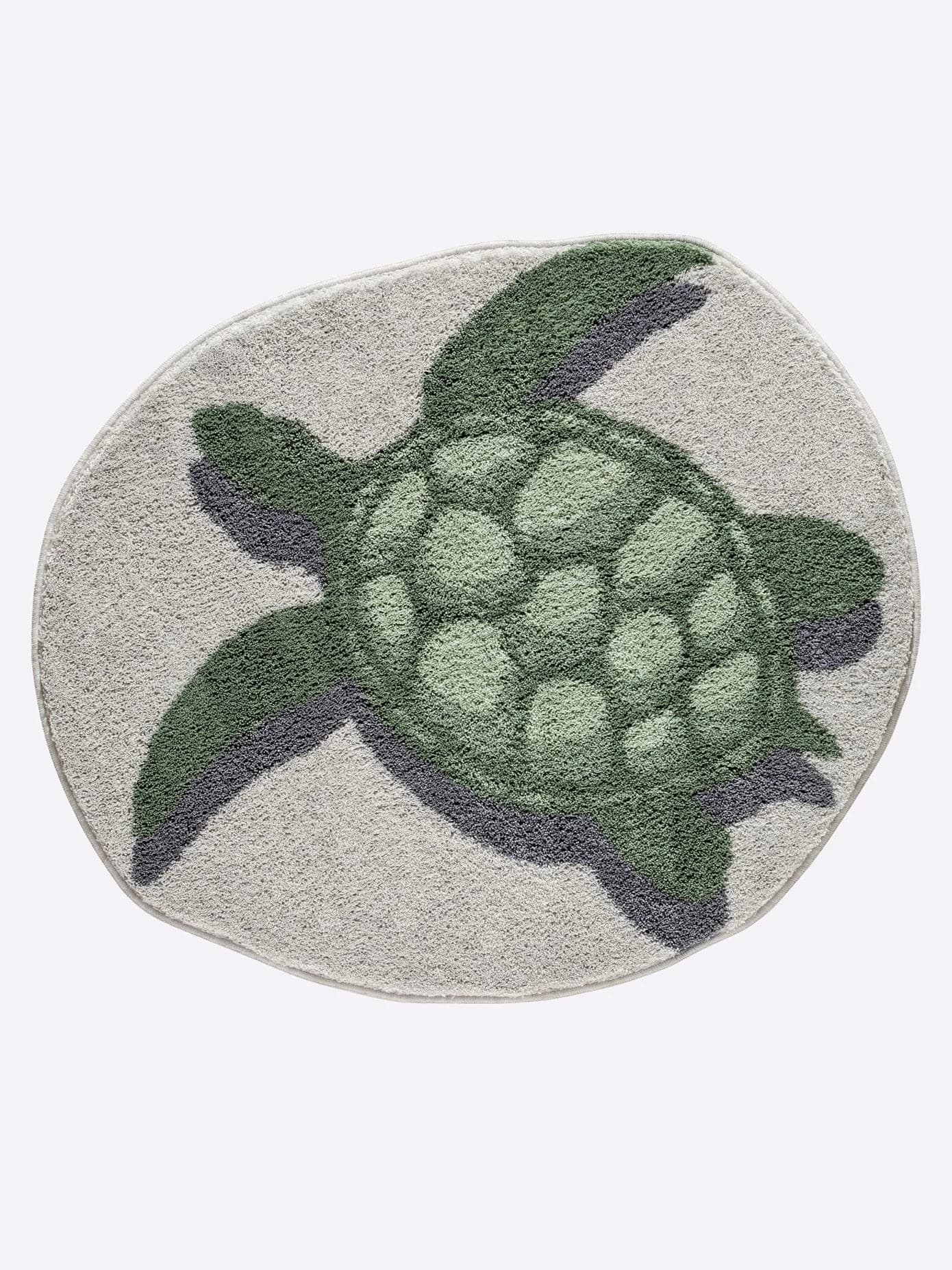 GRUND Badematte Schildkröten-Design Grau-Grün 50x55 cm