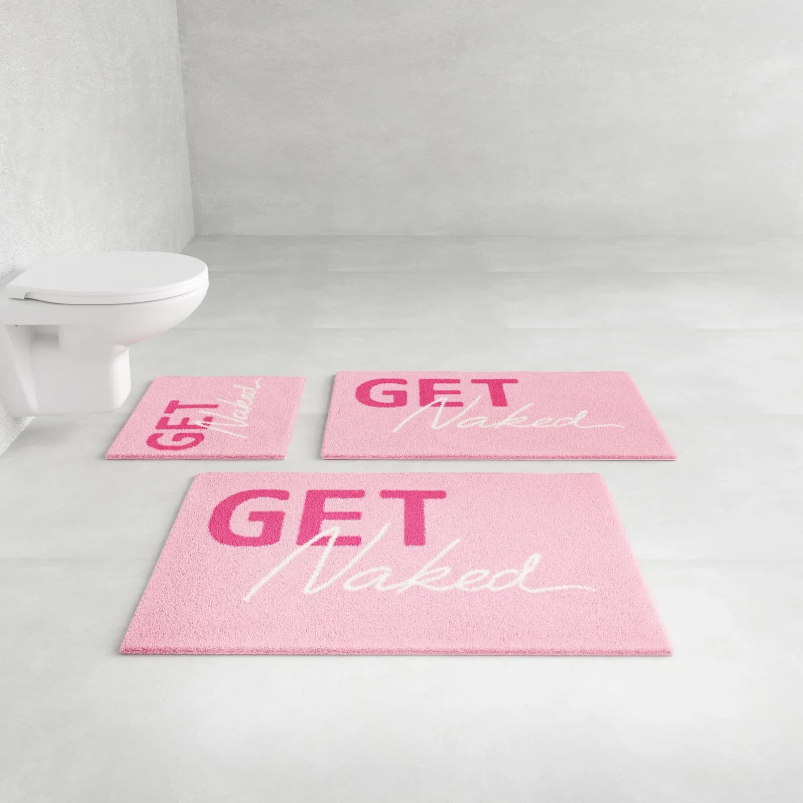 OTTO HOME Badematte Get Naked Rosa Polyacryl Karo-Motiv