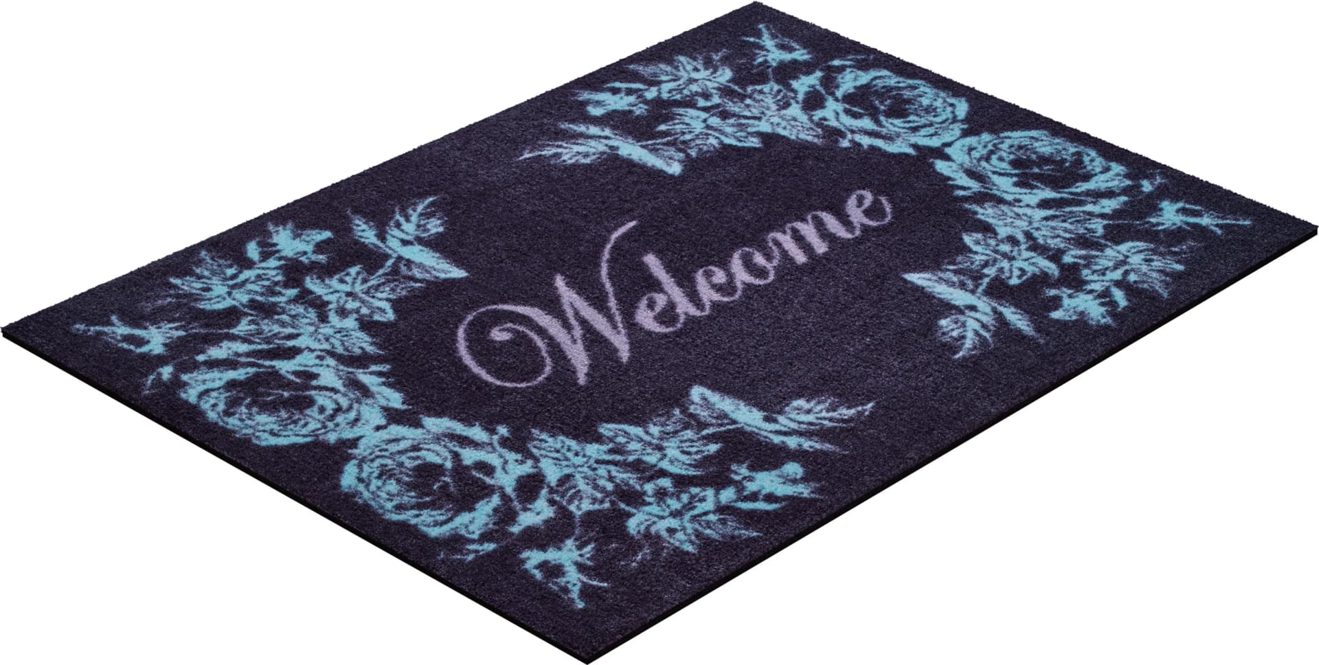GRUND Fußmatte Welcome Anthrazit/Blau In- und Outdoor