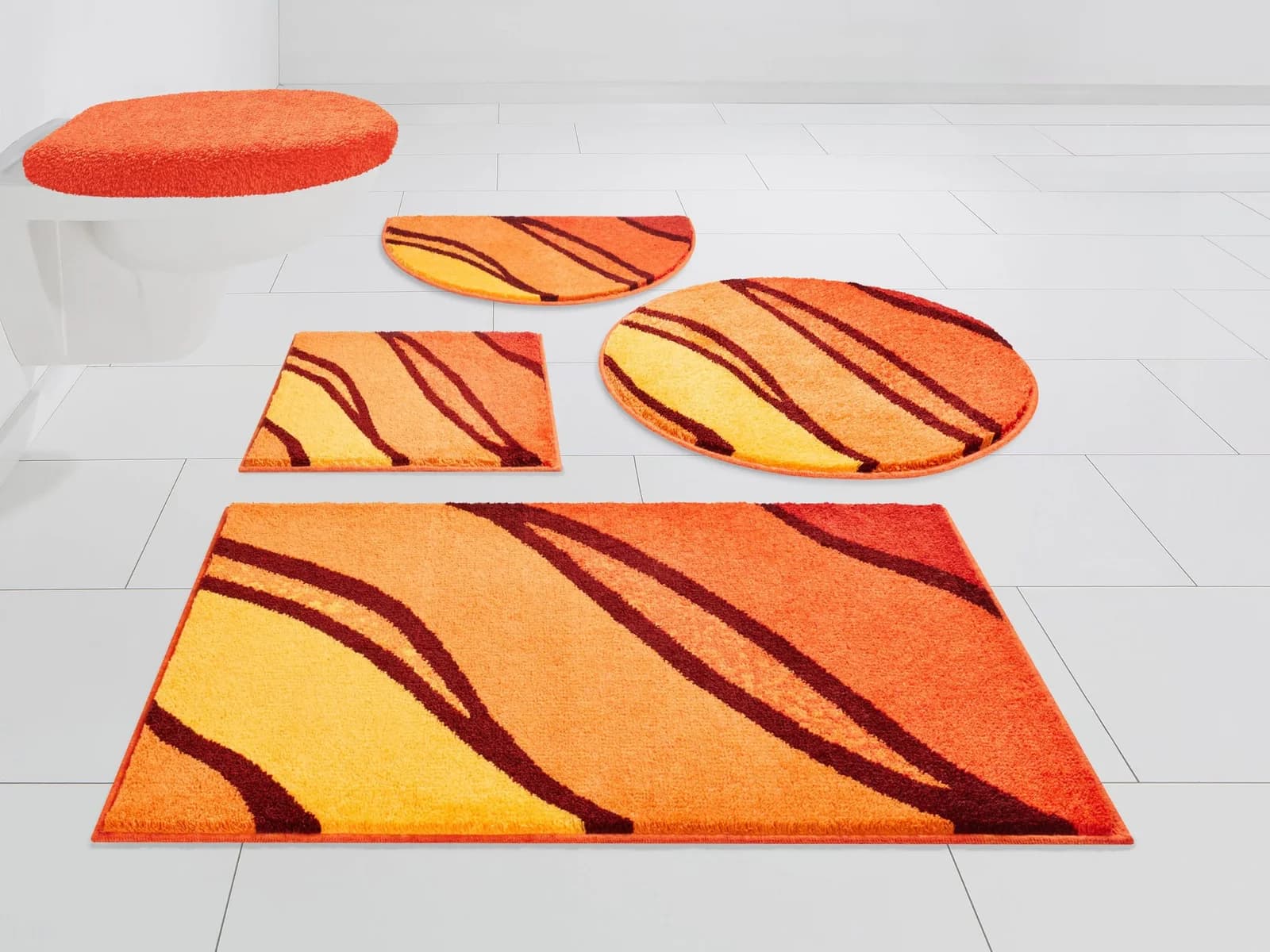 Grund Badteppich Belize Orange Gemustert