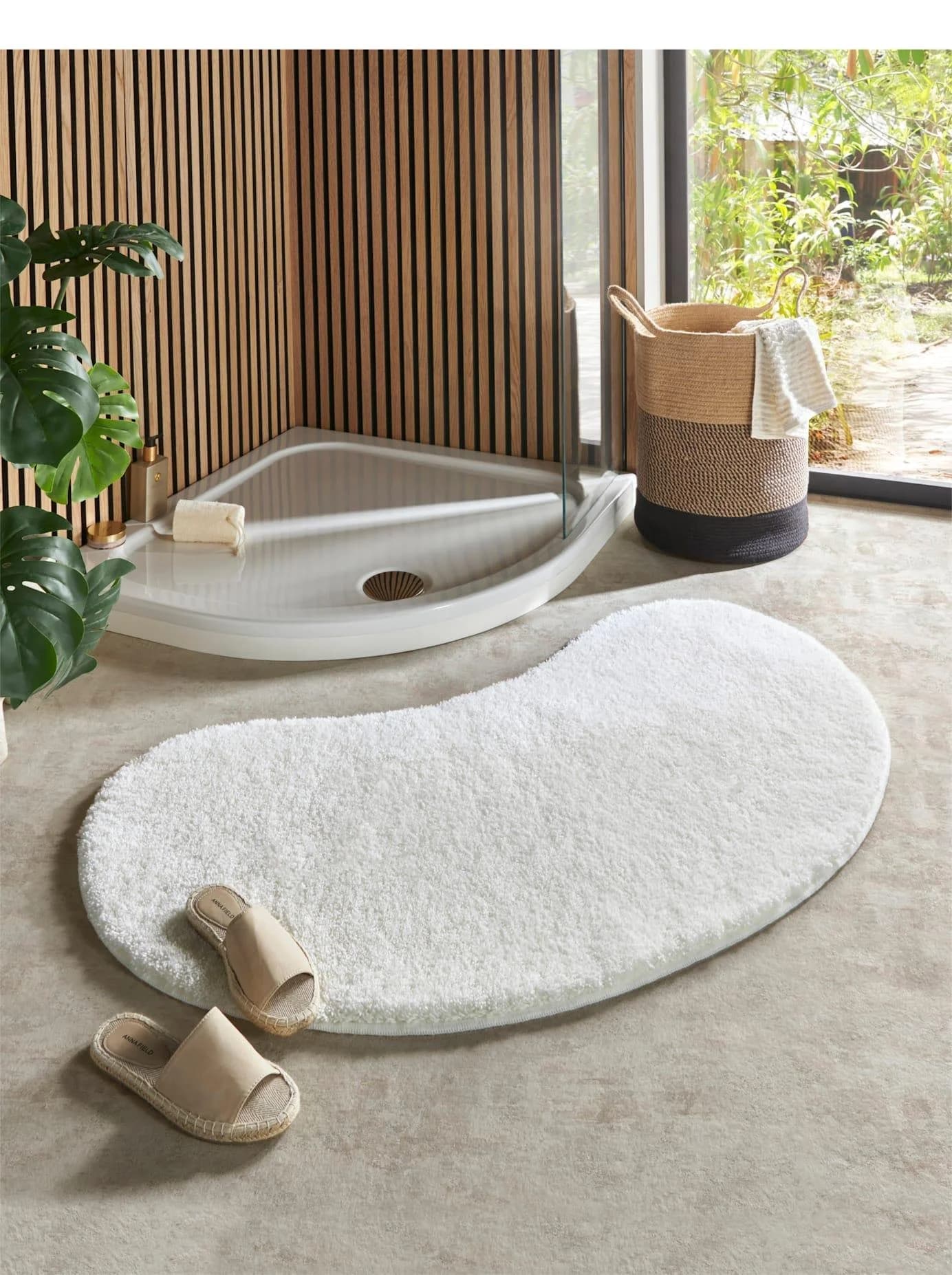 Badematte Grund Oval 75x140cm Ecru