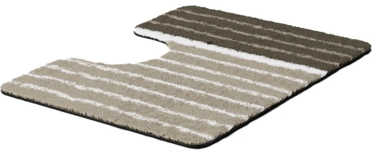 BATEX WC-Vorleger Tandea Taupe 3D-Streifen Polyacryl