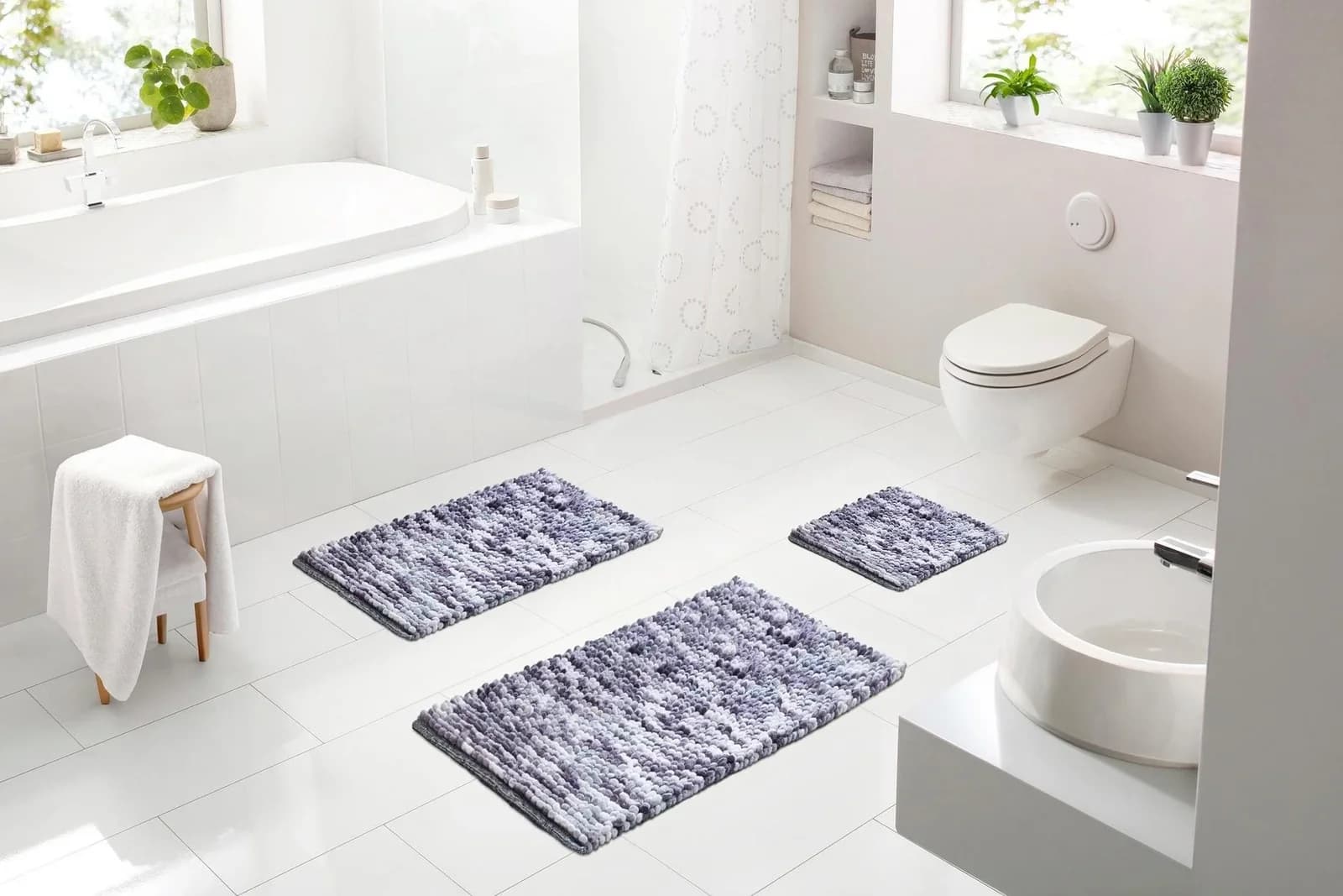 Badematte LINEA DUE Punto Hellgrau
