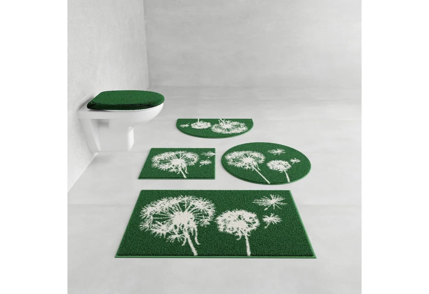 Grund Badematte Pusteblume Grün Floral Polyacryl Rutschhemmend - Bild 2