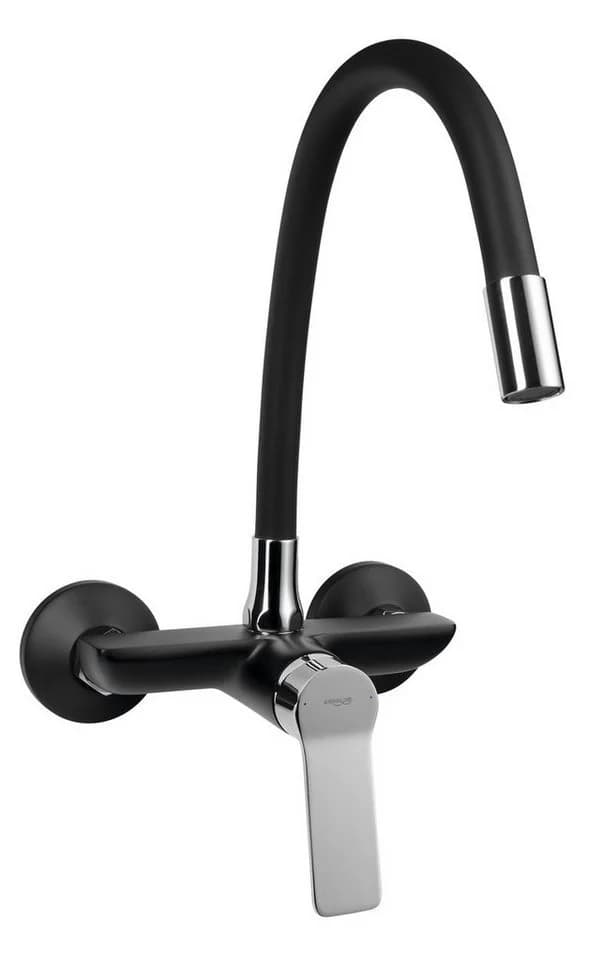 Aqualine Küchenarmatur SINTRA Wandarmatur Schwarz/Chrom Flexi-Auslauf - Bild 2