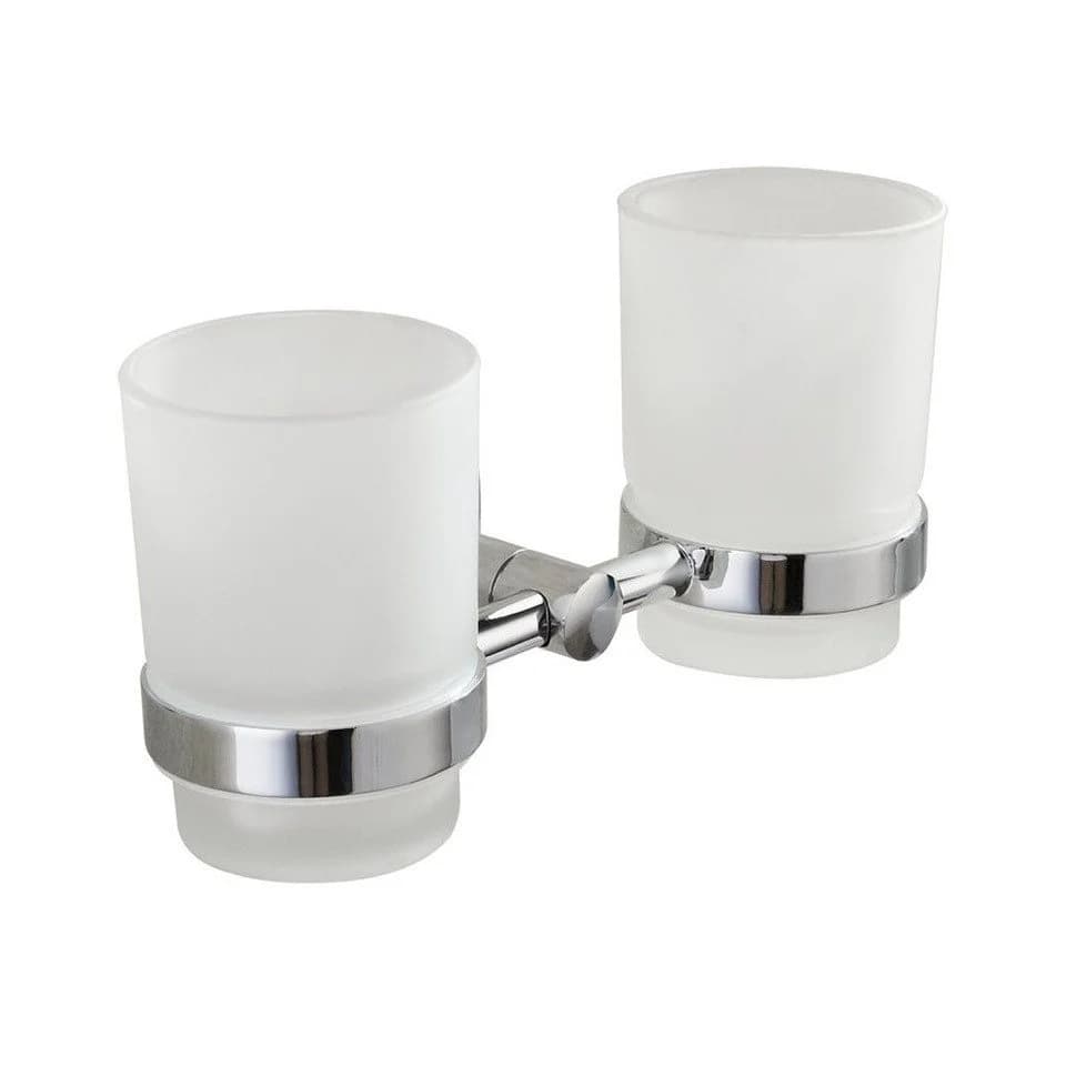 Aqualine Zahnputzbecher SAMBA Doppelglashalter Chrom - Bild 2