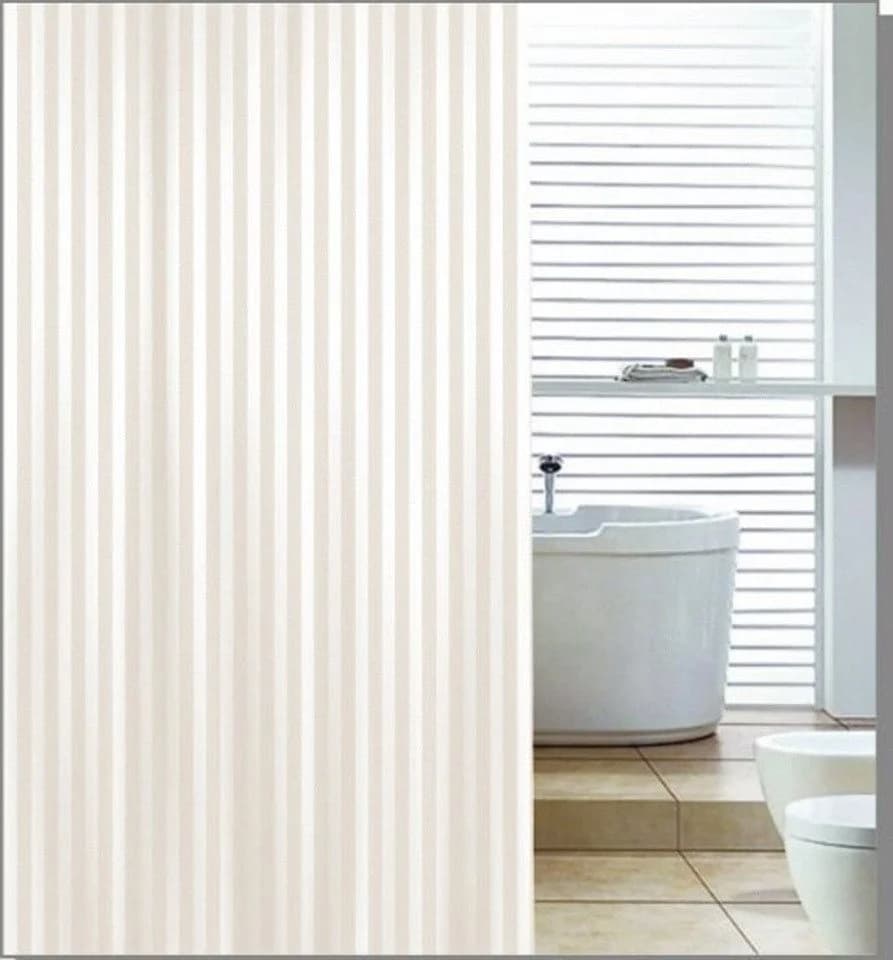 Aqualine Duschvorhang 180x200 cm Beige PE mit Ringen