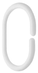 Aqualine Duschvorhangstange mit 12 Ringen Weiß Kunststoff Bild 2