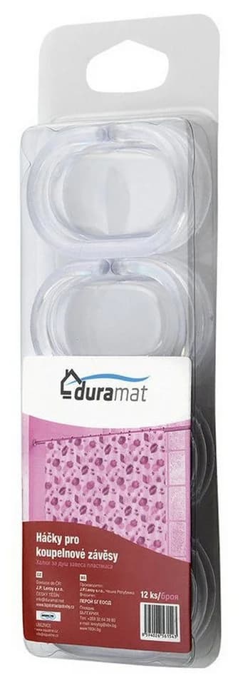 Aqualine Duschvorhangringe 12 Stk. Transparent Kunststoff