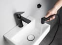 Aqualine Waschtischarmatur Schwarz matt mit Bidet-Handbrause Bild 3