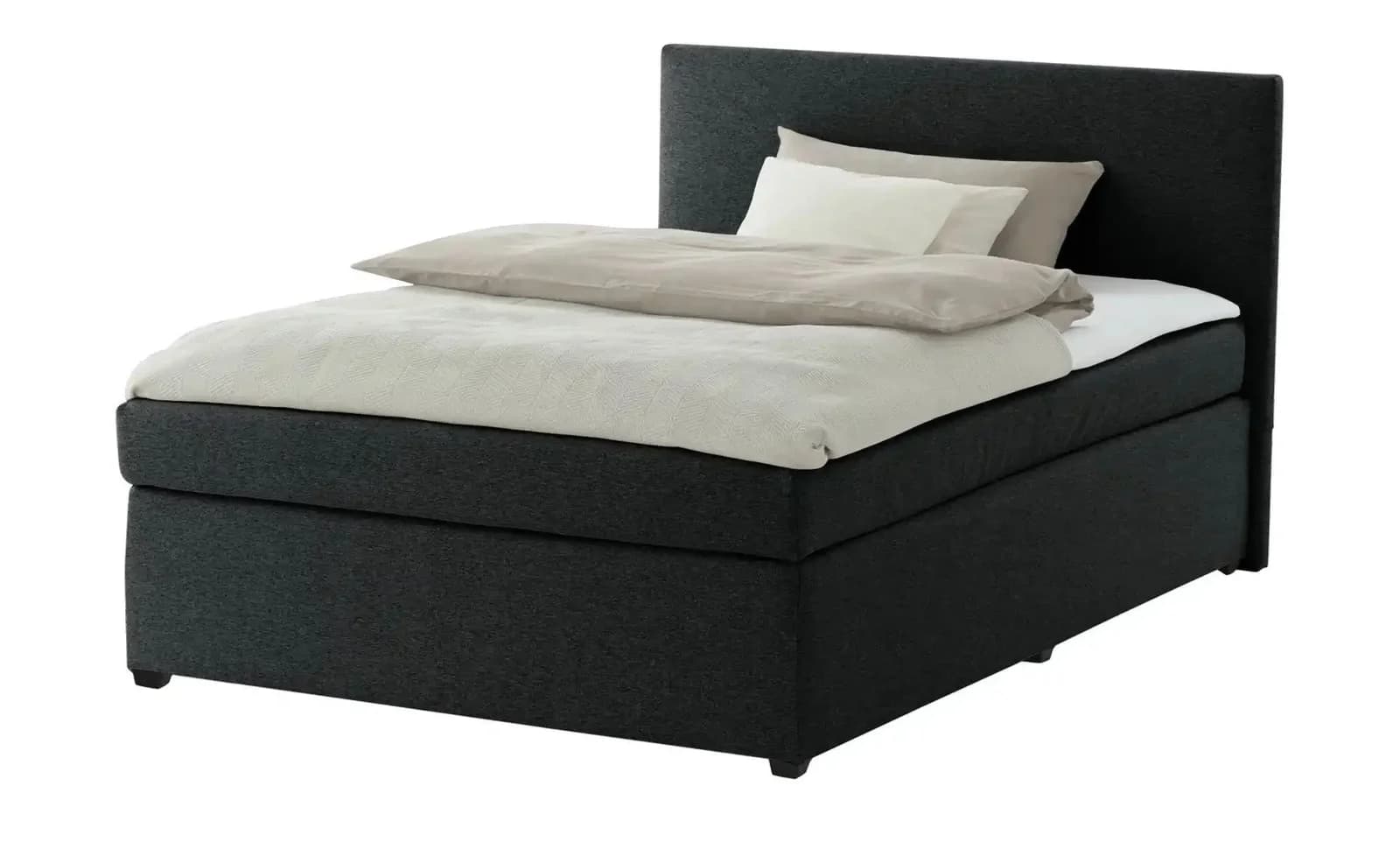 Boxspringbett mit Matratze und Topper H3 Duke Schwarz