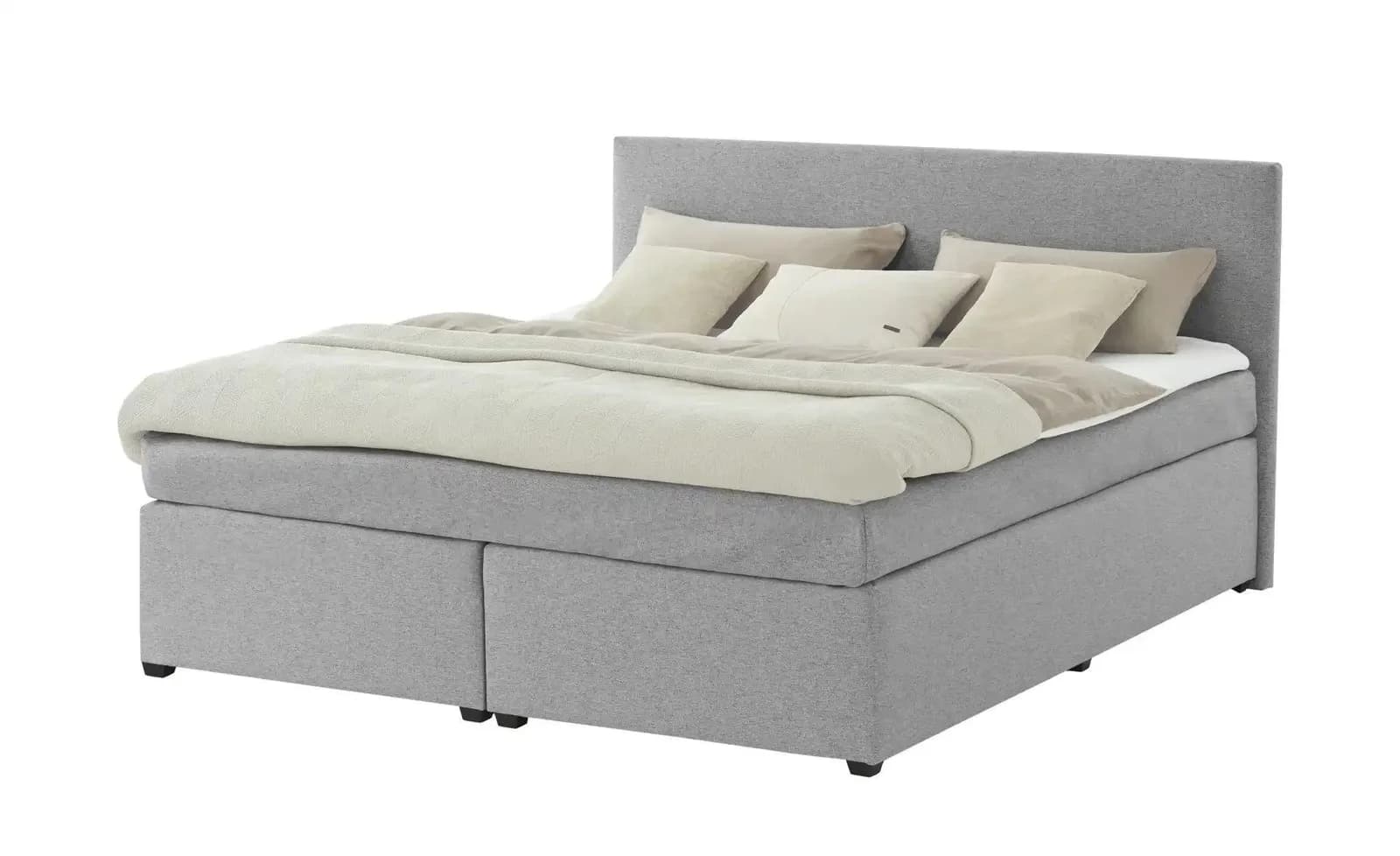 Boxspringbett mit Matratze und Topper H3 Duke Grau