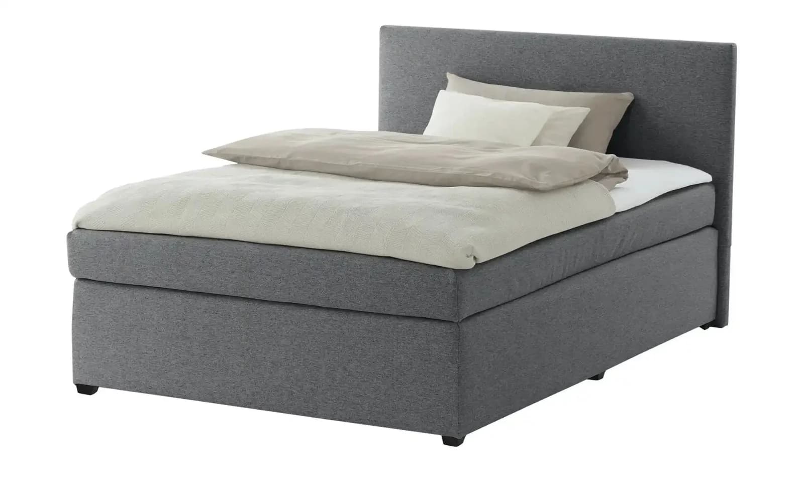 Boxspringbett mit Matratze und Topper H3 Duke Grau