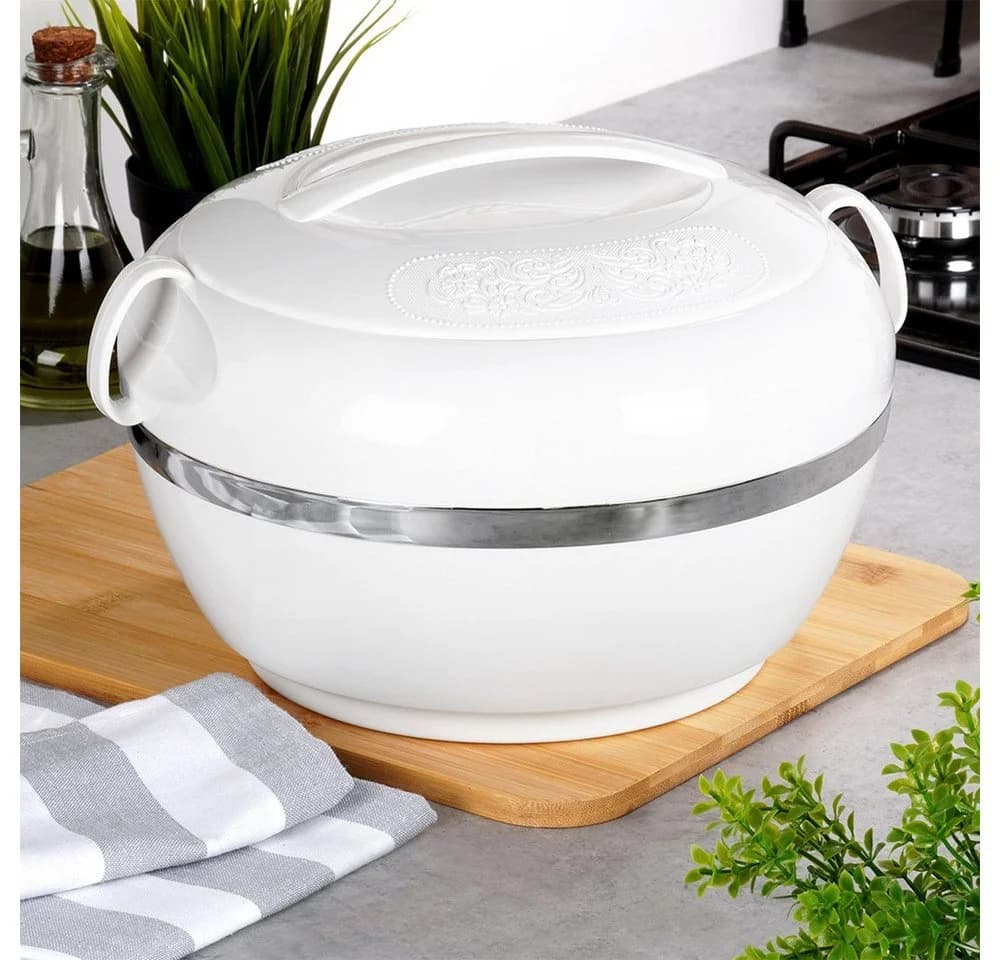 Orion Group Thermoschüssel DELUXE 5L Weiß Kunststoff/Edelstahl