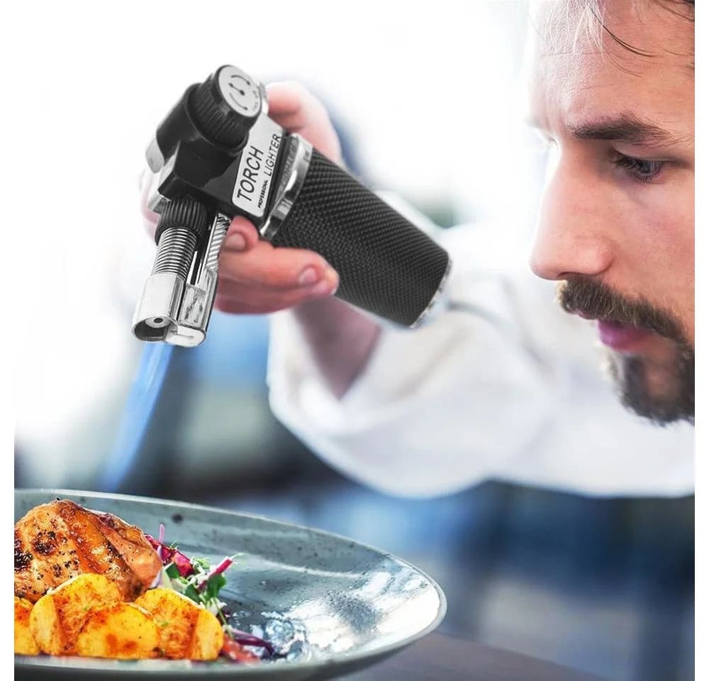 Orion Flambierbrenner Schwarz/Silber mit rutschfestem Griff - Bild 4