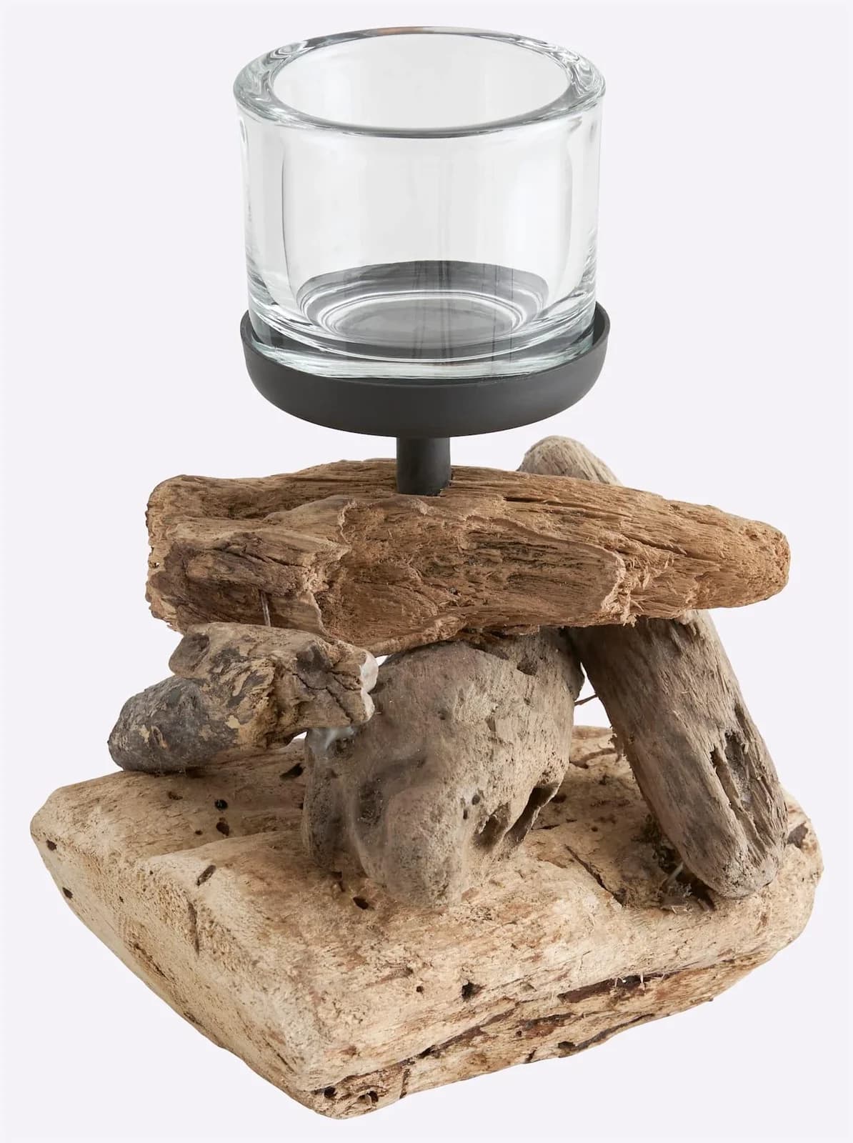 HEINE HOME Windlicht Natur Metall Altholz Glas