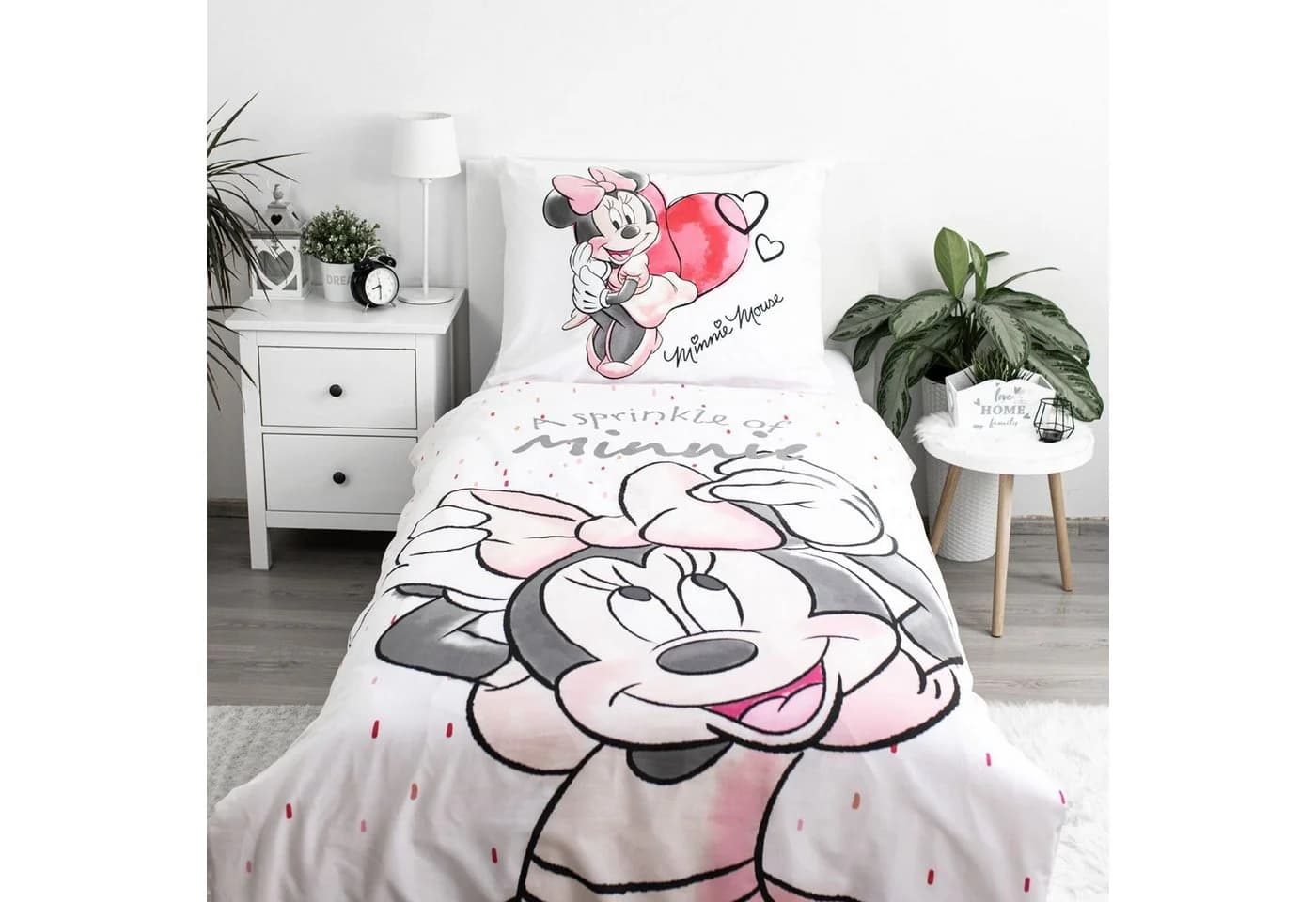 Disney Wendebettbezug Minnie Maus 100% Baumwolle 135/140x200 cm