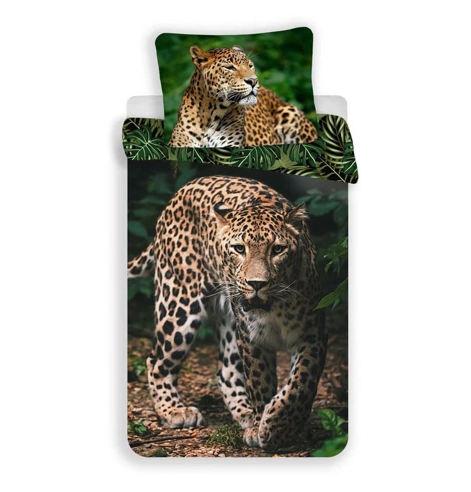 Jerry Fabrics Bettwäsche Leopard Design Baumwolle 140x200 cm & 70x90 cm