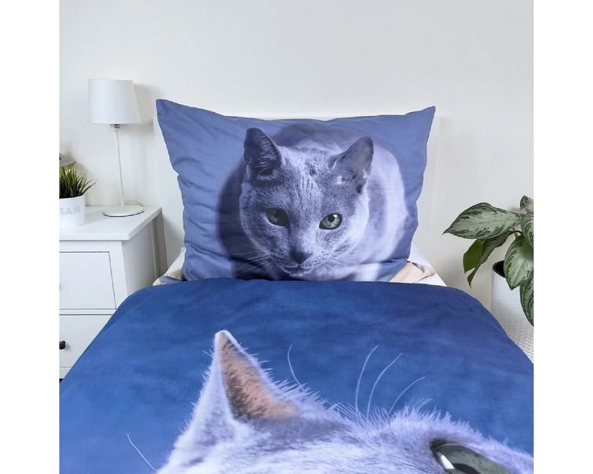 Jerry Fabrics Bettwäsche Dark Cat Baumwolle 140x200 cm & Kissenbezug 70x90 cm - Bild 3
