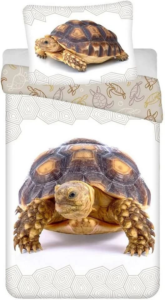 Jerry Fabrics Kinderbettwäsche Schildkröte 140x200 cm mit Kissenbezug - Bild 2