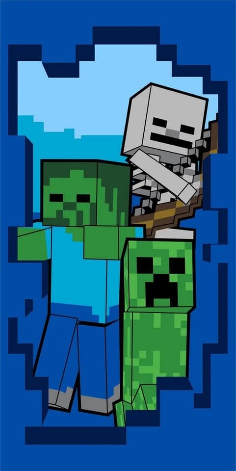 Minecraft Strandtuch Baumwolle 70x140 cm