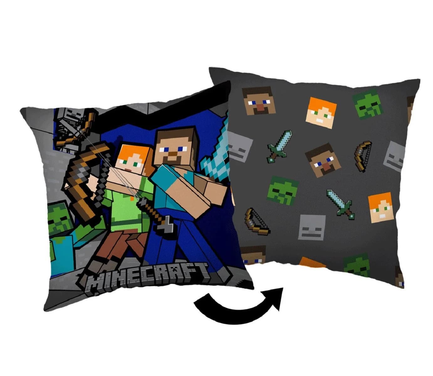 Minecraft Dekokissen Kopfkissen 40x40 cm Beidseitiger Digitaldruck