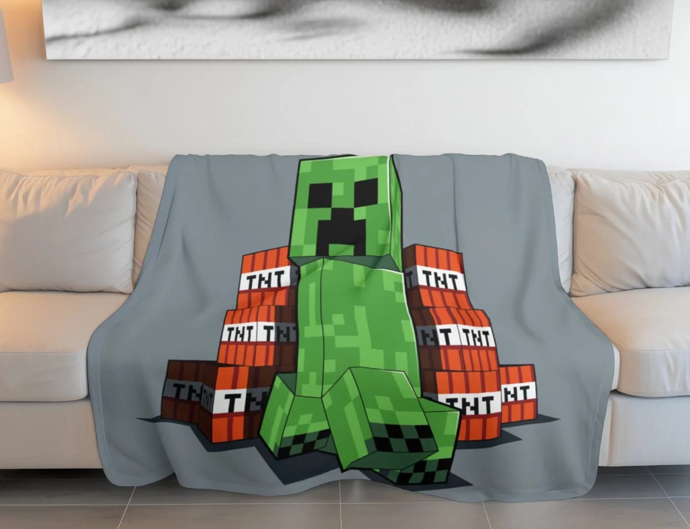 Minecraft Fleece-Decke 100x150 cm Kuscheldecke aus 100 % Polyester