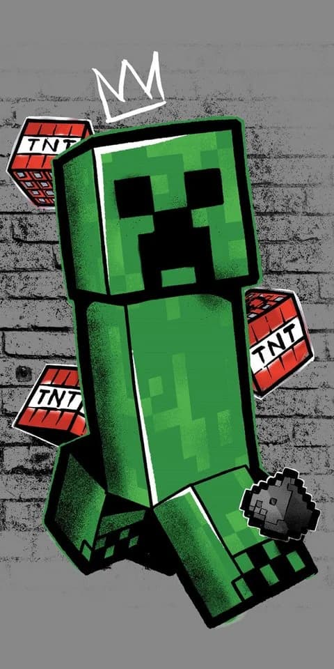 Minecraft Metro Art Creeper Duschtuch Frottee 70x140cm