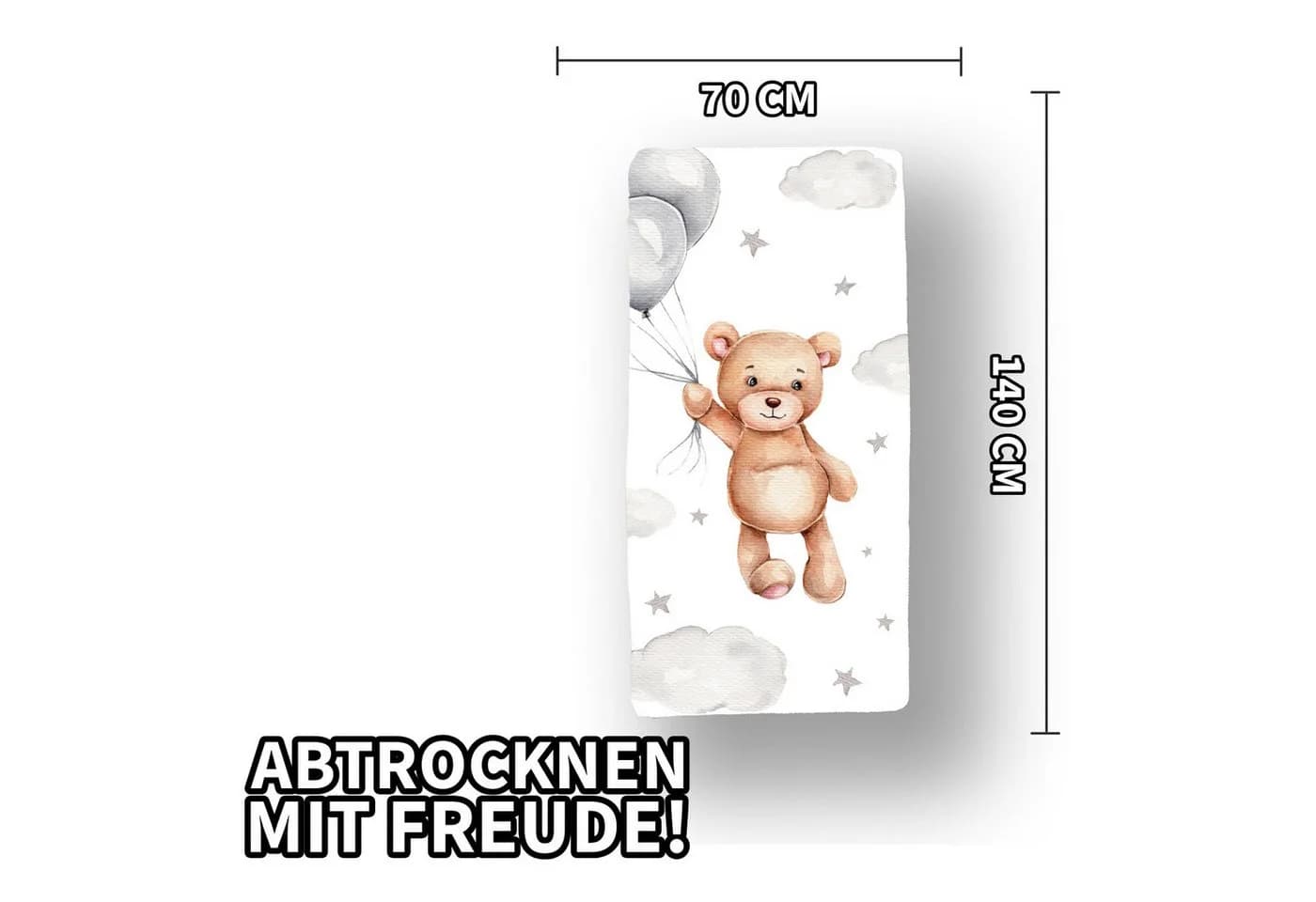 Jerry Fabrics Duschtuch Teddy mit Ballon 70 x 140 cm